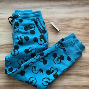 Disney Spotted Zebra Boys Fleece Jogger Pants Mickey Mouse Zip Pockets Small 6 7